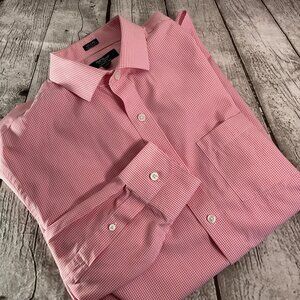 J.Crew Mens Dress Thompson Shirt Sz M 15-15.5 Cotton Pink Check Gingham